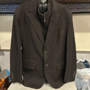 Johnston & Murphy Removable Bib Blazer/Jacket Deep Dark Brown EUC Size Large